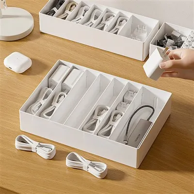 Beyaz Veri Kablosu Saklama Kutusu